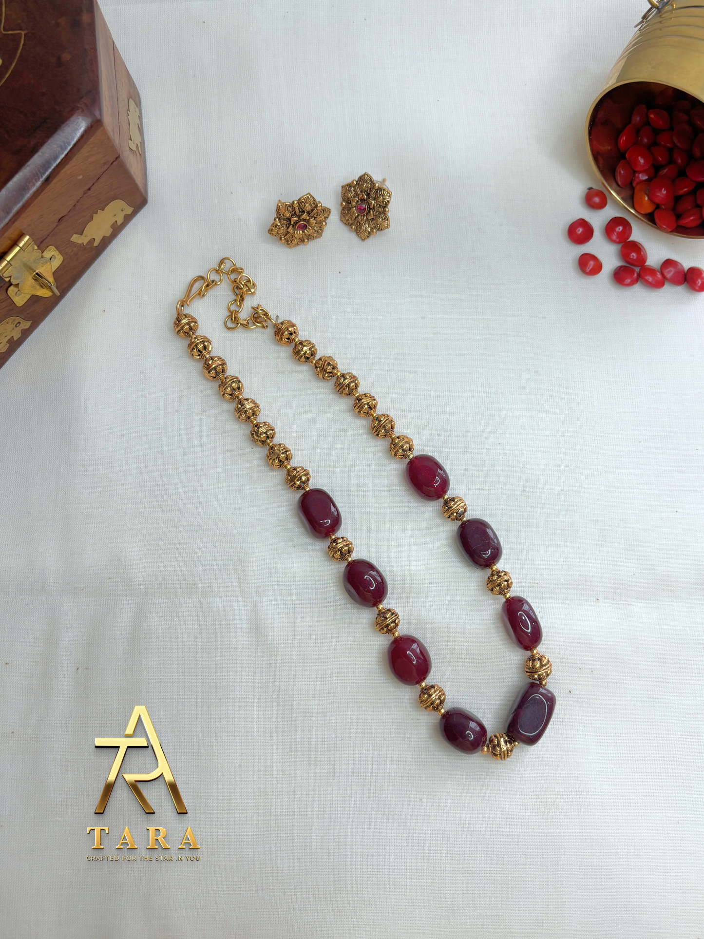 Antique finish Jadau Beaded Chain - PRD1550