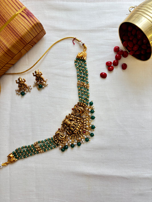 Lakshmi green beaded choker - PRD1502