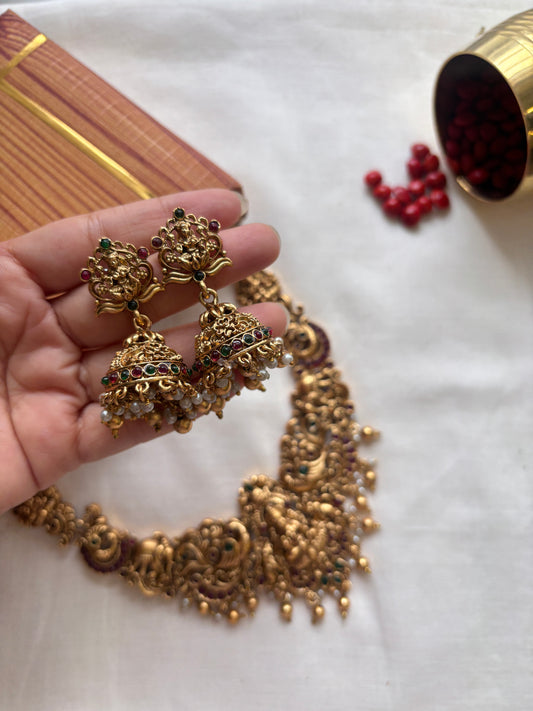 Bridal temple Necklace with Earrings T1 -PRD1529
