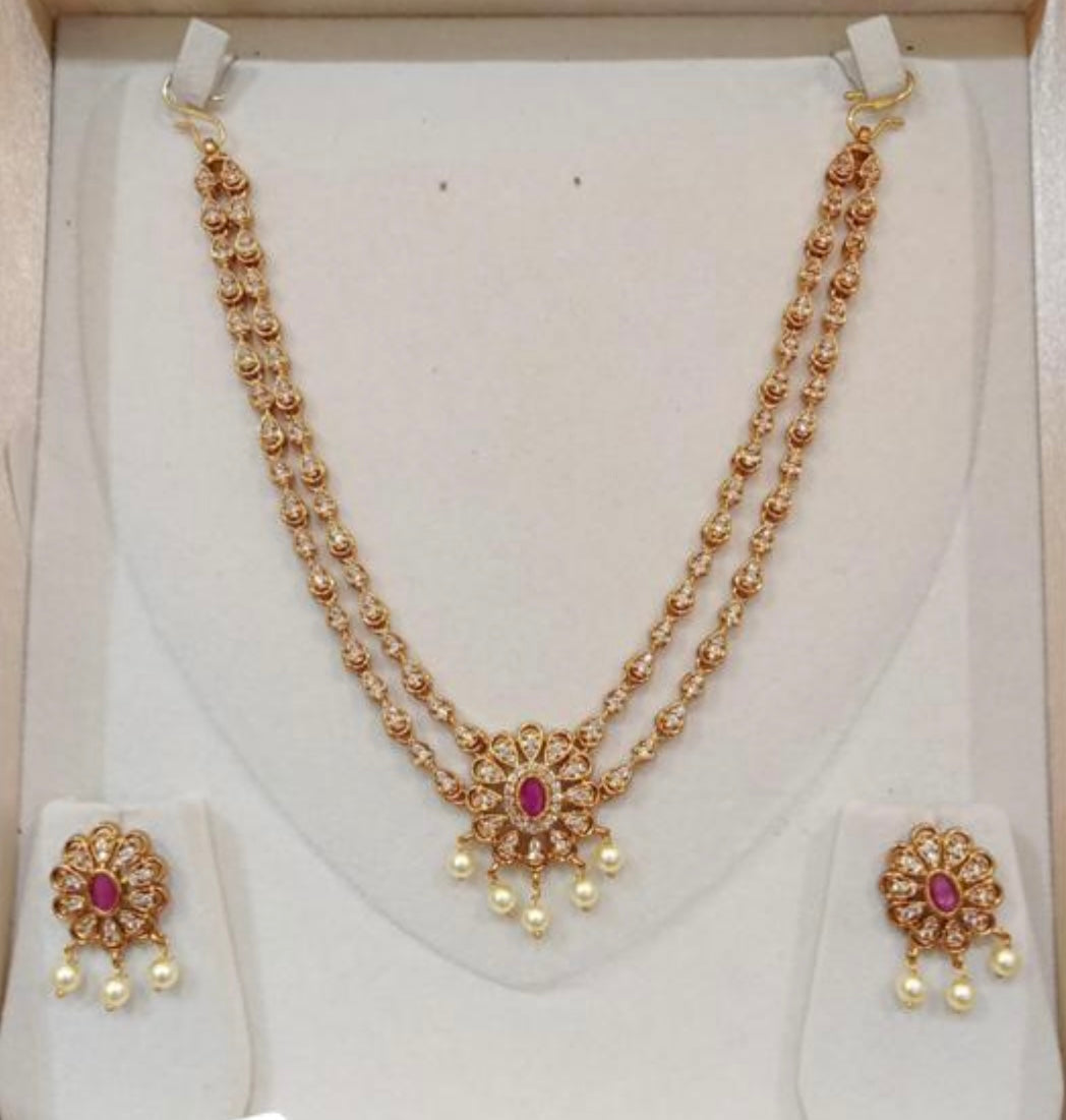 Double Layer AD stone Necklace - PRD1552