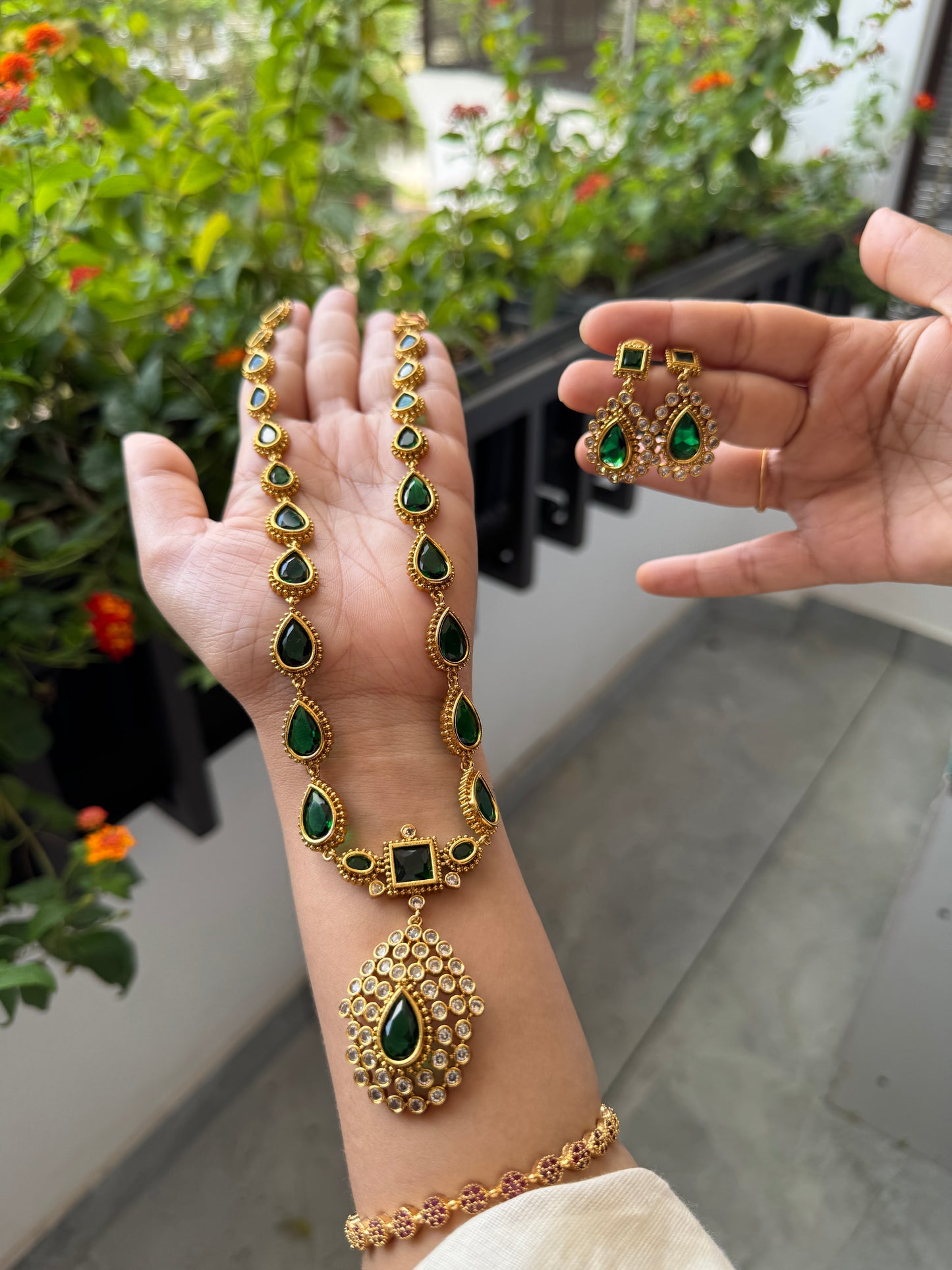 Jyothika Inspired Necklace set - Long - PRD1503