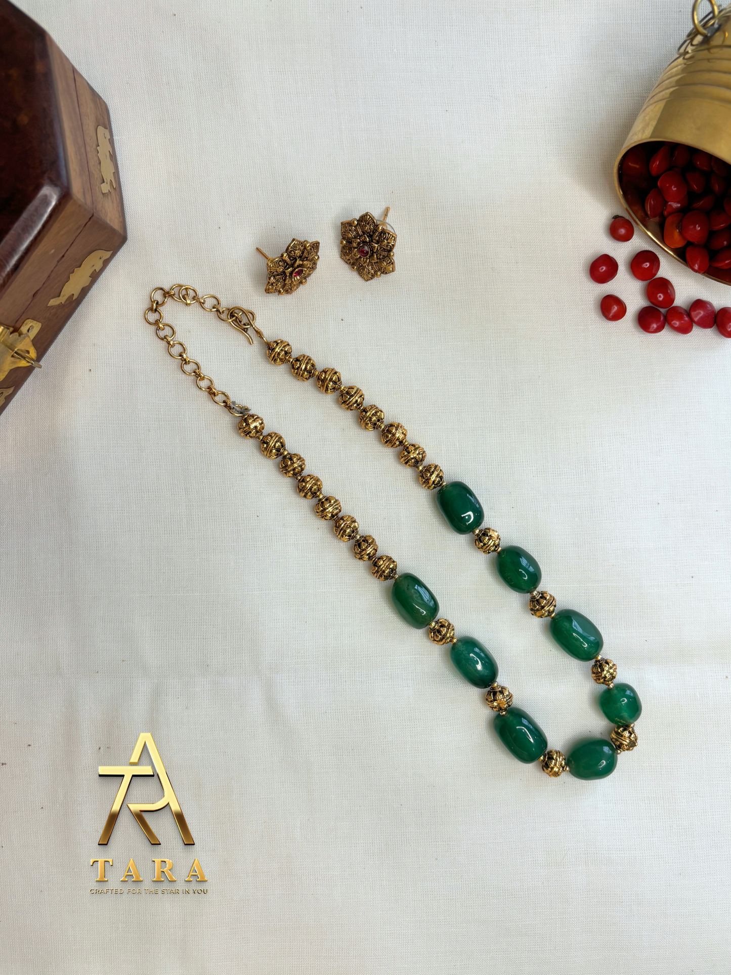 Antique finish Jadau Beaded Chain - PRD1550