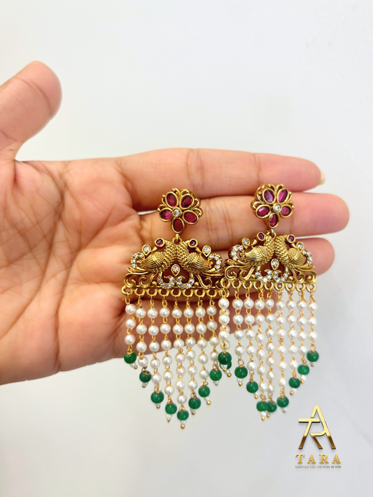 Mayura Tassel Pearl Earrings - PRD1534