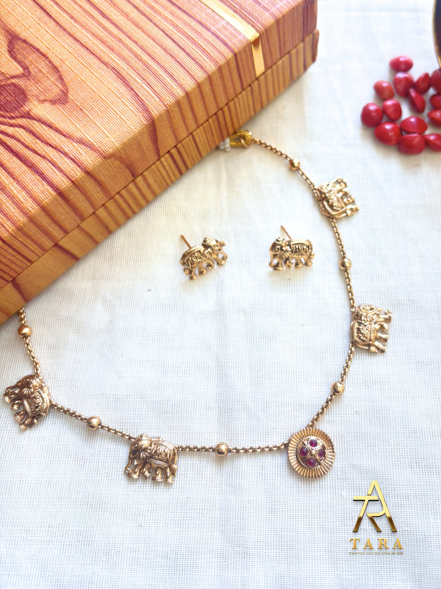Elephant Necklace with Earrings