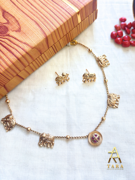 Elephant Necklace with Earrings