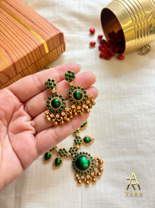 Anokhi Palakka Necklace set - Green - PRD1526