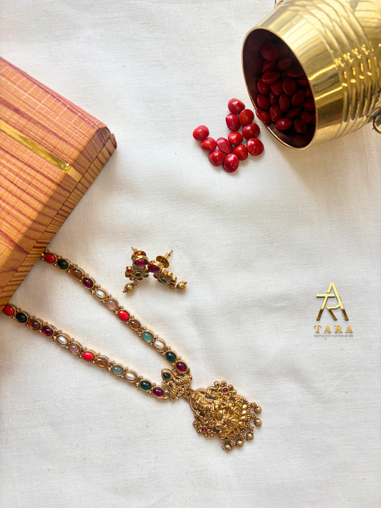 Navaratna Necklace with Earrings T2