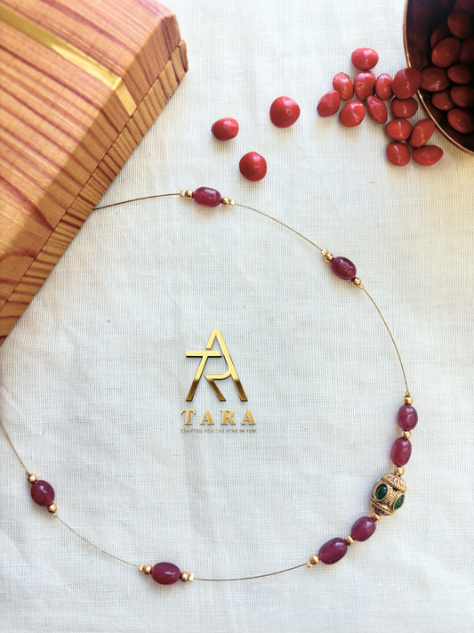Invisible Beaded Chain - Maroon