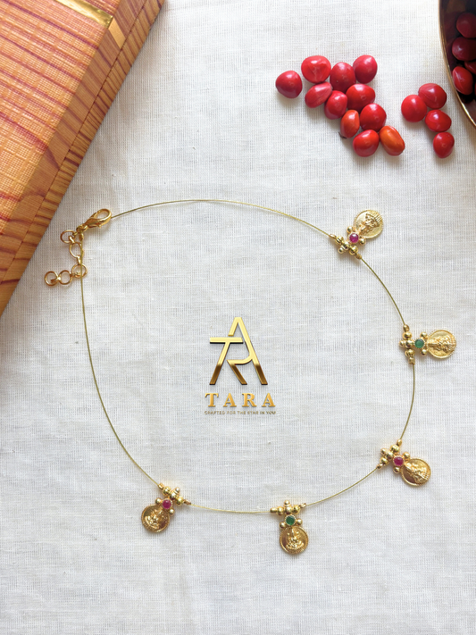 Invisible Coin Necklace - Multi stone
