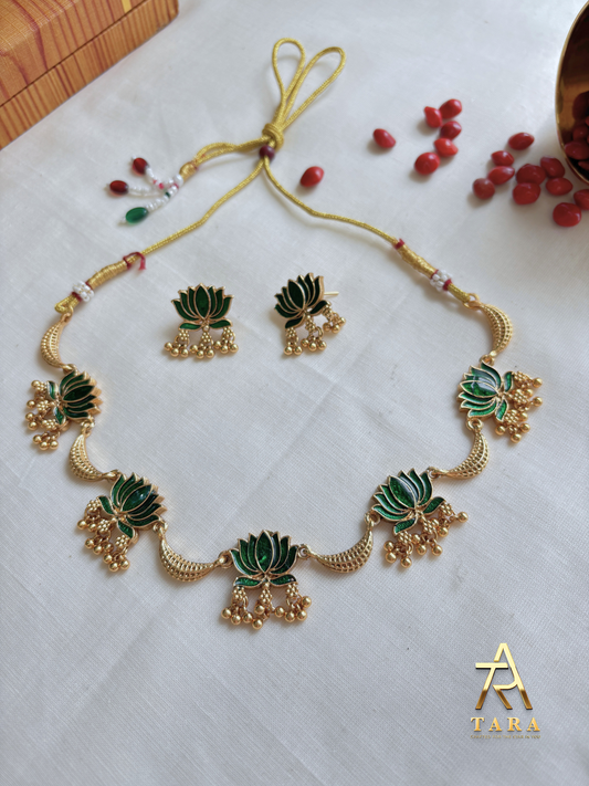 Lotus Moon Gungroo Necklace Set