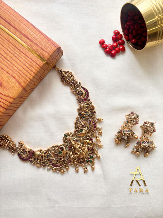 Bridal temple Necklace with Earrings T1 -PRD1529